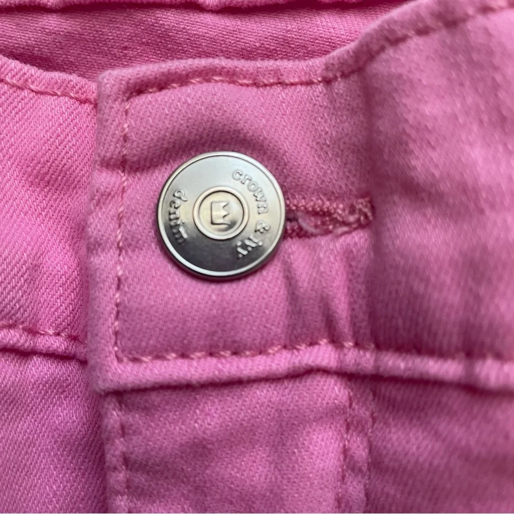 Crown & Ivy Pink High-Rise Skinny‎ Crop Jeans, 14